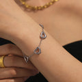Hollow Heart Chain Bracelet Stainless Steel Four Finishes view 4