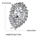 Large Glass Rhinestone Floral Leaf Brooch Eight Colors view 10