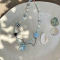 Blue Starfish Beaded Layered Necklace Fashion Jewelry view 3