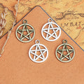 Open Pentagram Metal Charm in 3 Finishes for Jewelry Crafts view 1