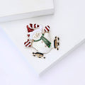 Whimsical Striped Snowman Enamel Brooch with Moving Legs view 4