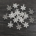 Detailed Six Point Snowflake Charms in Silver Finish view 4