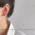 Mini Oval Opaline Crystal Studs Irregular Silver Frames view 2