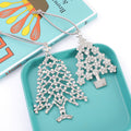 Silver Rhinestone Christmas Tree Metal Hanging Ornaments view 2