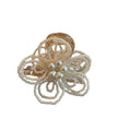 White Pearl Bead Flower Hair Claw Clip Clear Spring view 5