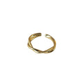 Gold-Tone Twisted Open Adjustable Band Ring Metal Alloy view 5