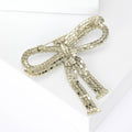 Crystal Bow Brooch In 2 Color Variants For Jackets and Scarves view 3