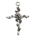 Zinc Alloy Cross Thorn Heart Charm Pendants for DIY Bracelet Necklace Keychain Jewelry