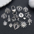 Silver-Tone Heart and Leaf Metal Charms with 15 Listed Options view 4