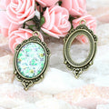 Openwork Oval Frame Pendant Settings in Two Finishes view 4