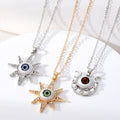 Gold and Silver Tone Celestial Eyeball Pendant Necklaces view 1