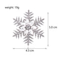 Silver Tone Snowflake Crystal Metal Brooch Pin 4.3 x 5 cm view 2
