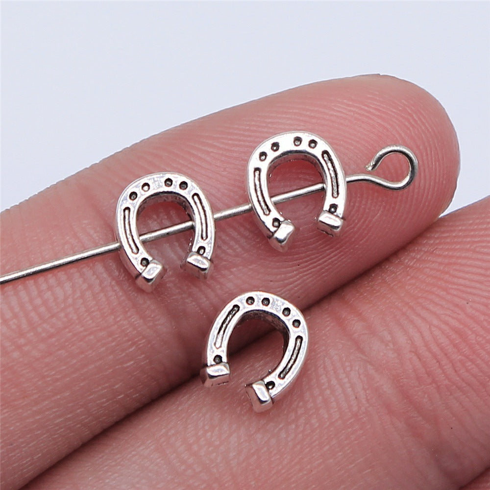 7x8mm 0.55g Multicolor Zinc Alloy Horseshoe Loose Metal Beads for Bracelet DIY Jewelry Making