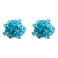 Aqua Glass Crystal Cluster Ball Stud Earrings For Women view 5