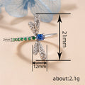 Blue And Green Stone Dragonfly Ring In Polished Silver Tone view 4