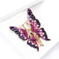 Double Fairy Butterfly Wing Brooch in Green or Purple Enamel view 4
