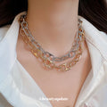 Chunky Oval Link Chain Necklaces in Gold and Silver view 1