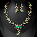Black Silver Tone Floral Branch Crystal Pearl Look Five Designs Metal Necklace view 9
