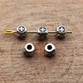 Antique Silver Cross Motif Small Cube Metal Spacer Bead view 2