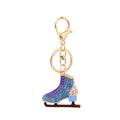 Rhinestone Ice Skate Metal Keychain With Lobster Clasp view 5