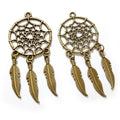 Dreamcatcher Feather Pendants in Bronze and Silver view 3