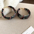 Printed Fabric Hoop Earrings in Four Patterns Statement Jewelry view 8