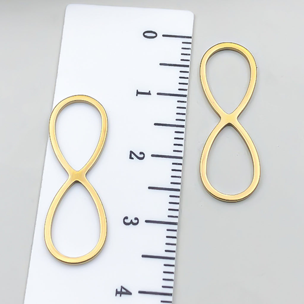 Gold Plated Stainless Steel Hollow Five Point Star Infinity Connector Charm for DIY Jewelry