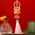 Jeweled Auspicious Dragon Tassel Keychains in Six Bright Colors view 11