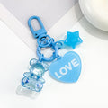 Resin Bear Charm Keychain With Heart And Star Charms view 4