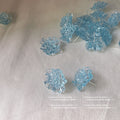Aqua Blue Translucent Layered Flower Cluster Stud Earrings view 3