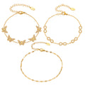 Infinity Butterfly Zircon Chain Bracelet Gold Steel Styles view 5