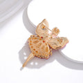 Yellow Gold Tone Ballet Dancer Crystal Enamel Four Designs Metal Brooch Pin view 3