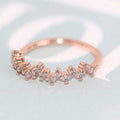 Scattered CZ Mini Star Band Stacking Ring Gold Rose White view 2