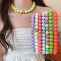Round Acrylic Bead Bracelets Necklaces Sixteen Color Styles view 2
