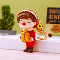 Jeweled Christmas Couple Keychain Pair with Duplicate Pair Only Option view 3