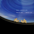 Gold Mini Crescent Moon Star Stud Earrings Pavé Zircon view 1