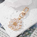 Gold Tone Enamel Daisy Clip Keychains in Four Colors view 4