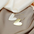 Marbled Heart Gold Tone Large Hoop Earrings in Three Colors view 6