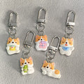 Resin Corgi Dog Keychains Silver Lobster Clasp 5 Poses view 2