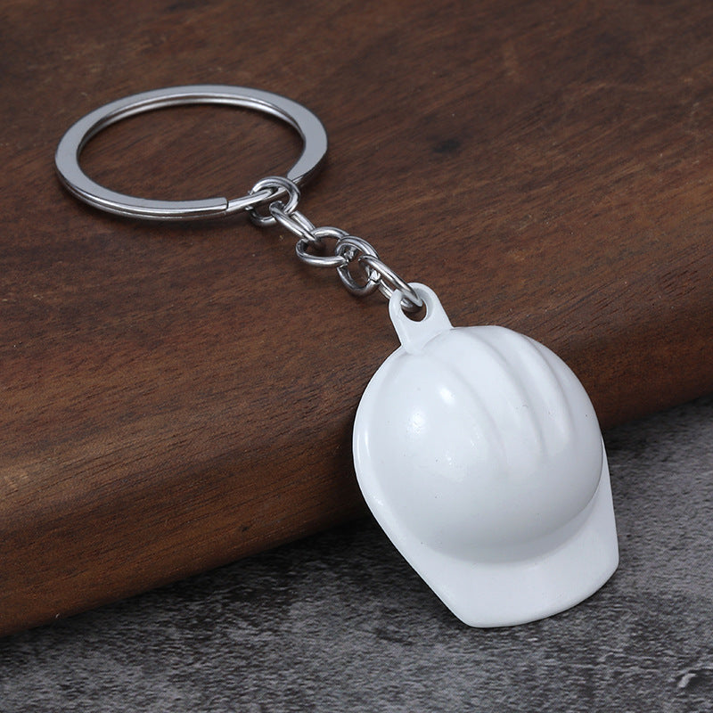 Creative Mini Safety Helmet Zinc Alloy Keychain Gift Pendant