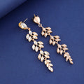 Blue Silver Tone Wheat Crystal Four Designs Metal Dangle Earrings view 4