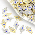 Enamel-Look And Crystal-Accented Gold Silver Evil Eye Alloy Charms in 2 Styles view 1
