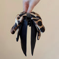 Leopard Black Double-Sided Satin Bow Claw Hair Clip view 6