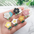 Colorful Flower Metal Charms for Jewelry and Craft Projects view 3