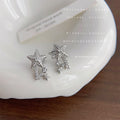 Silver Pavé Shooting Star Crystal Meteor Stud Earrings view 4