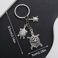 Silver Tone Three Turtle Family Keychain with Metal Hardware view 1
