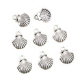 Silver Tone Scallop Shell Charms with Ridged Detail view 5