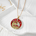 Red Moon and Mushroom Pendant Necklaces in Four Metal Finishes view 6