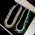 Rectangular Crystal Fringe Statement Necklace Fashion Jewelry view 4