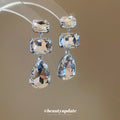 Rectangular Crystal Teardrop Stud Earrings Fashion Jewelry view 1